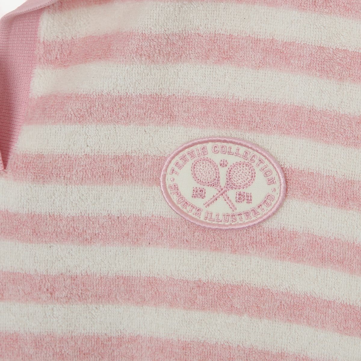 스포츠 일러스트레이티드(SPORTS ILLUSTRATED) TENNIS WOMEN HALF SLEEVE STRIPED COLLARED T-SHIRT (PINK)