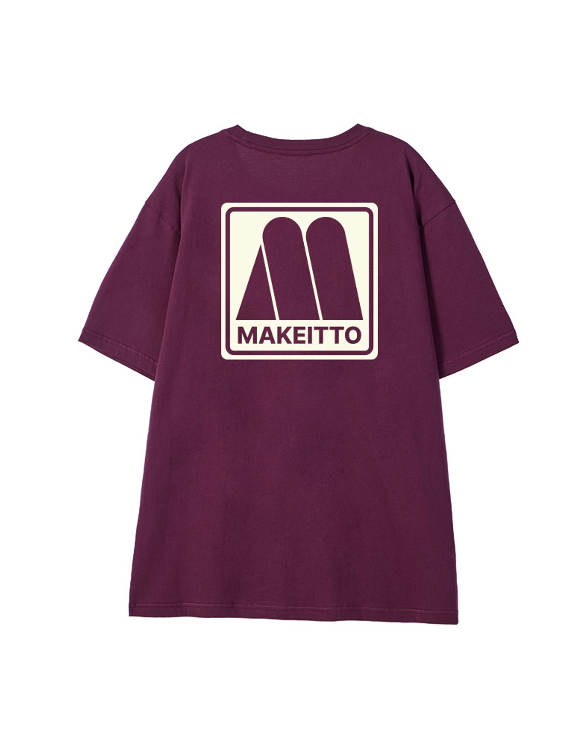 메이킷투(MAKEITTO) [SQUARE LOGO] CREW NECK TEE_WINE