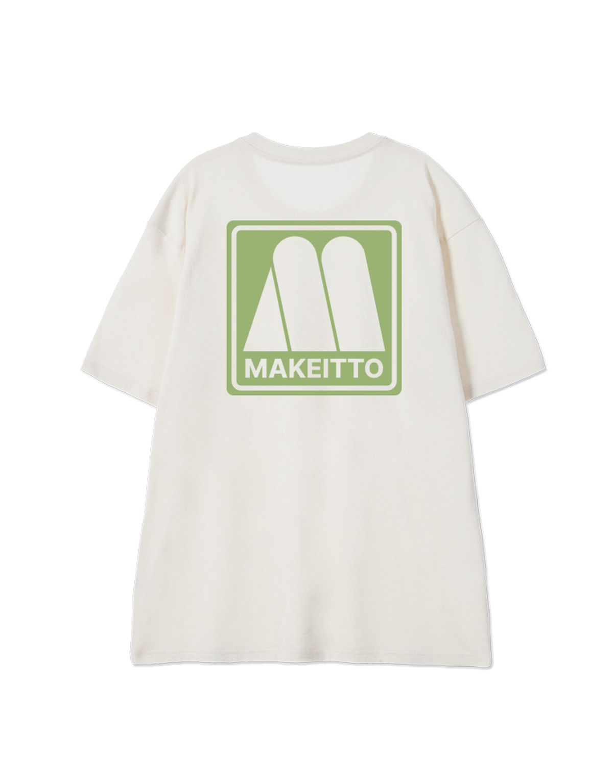 메이킷투(MAKEITTO) [SQUARE LOGO] CREW NECK TEE_CREAM