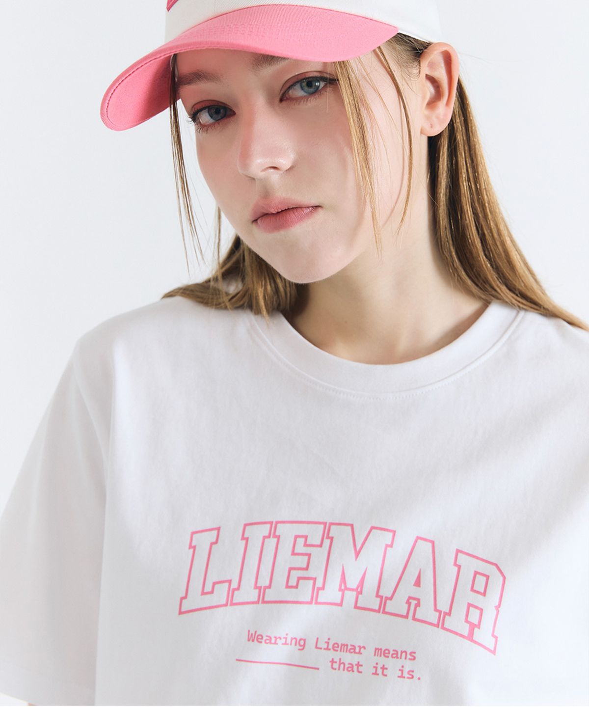 리에마르(LIEMAR) 시그니처 핑크 코튼 티셔츠