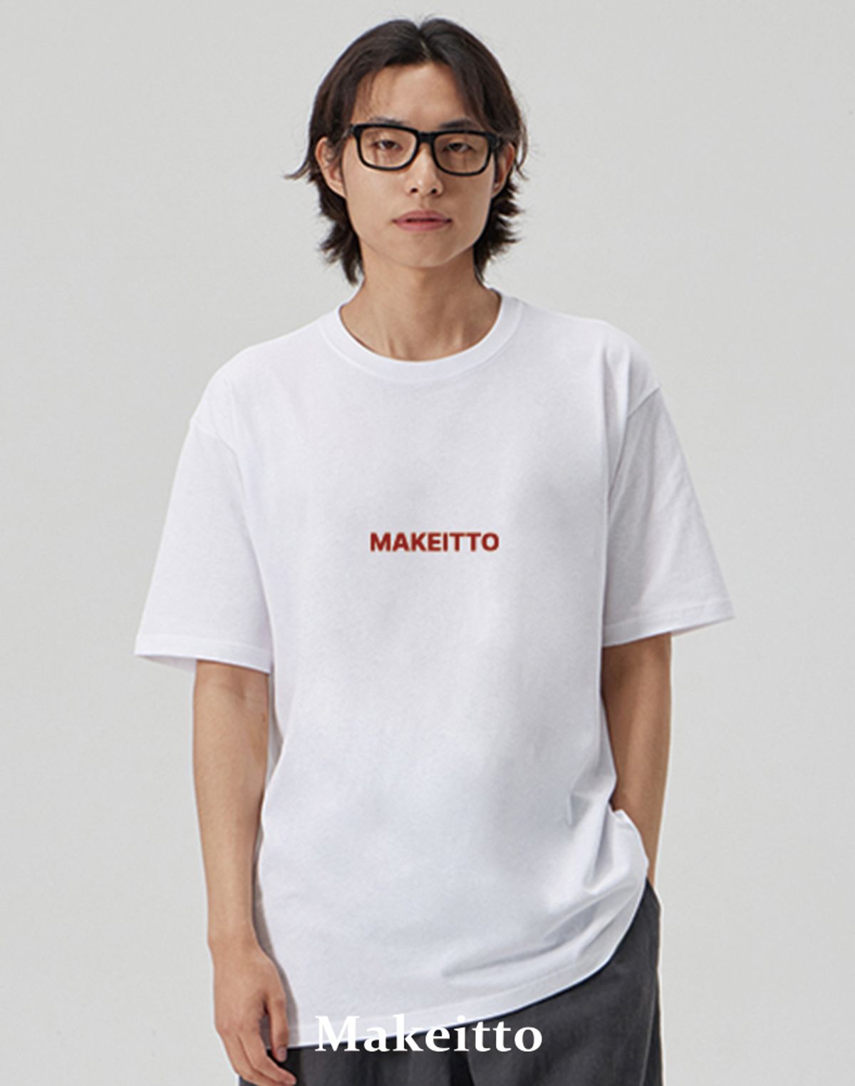 메이킷투(MAKEITTO) [SQUARE LOGO] CREW NECK TEE_WHITE