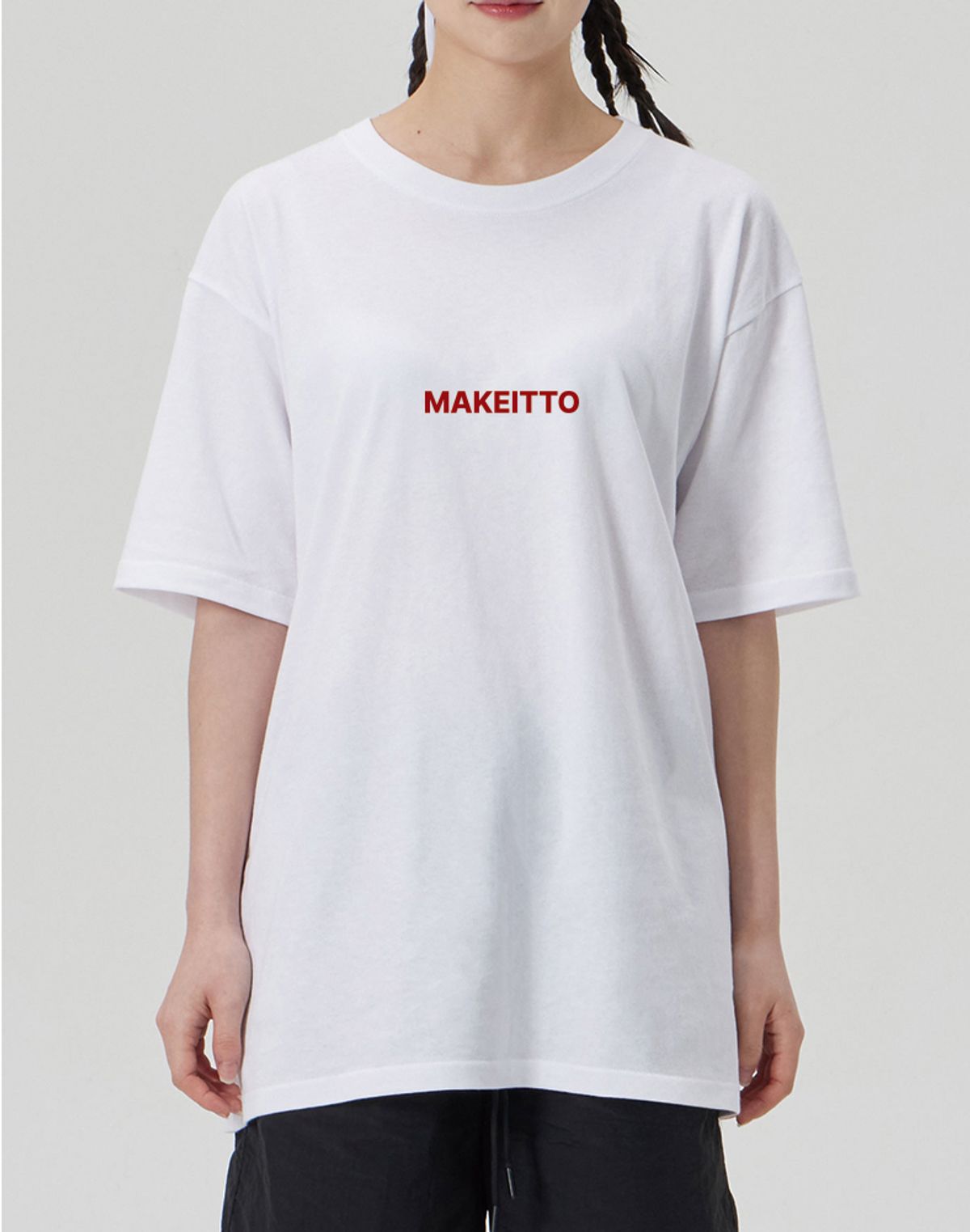 메이킷투(MAKEITTO) [SQUARE LOGO] CREW NECK TEE_WHITE