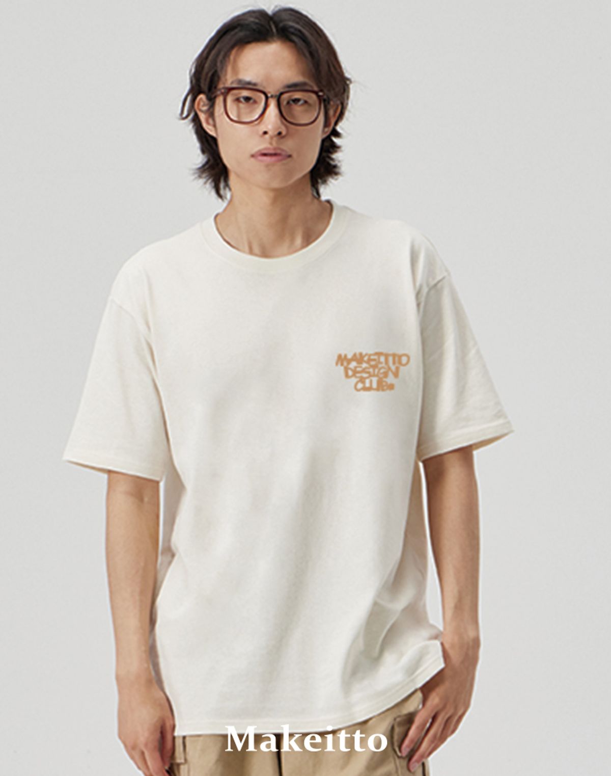 메이킷투(MAKEITTO) [DESIGN CLUB] CREW NECK TEE_CREAM
