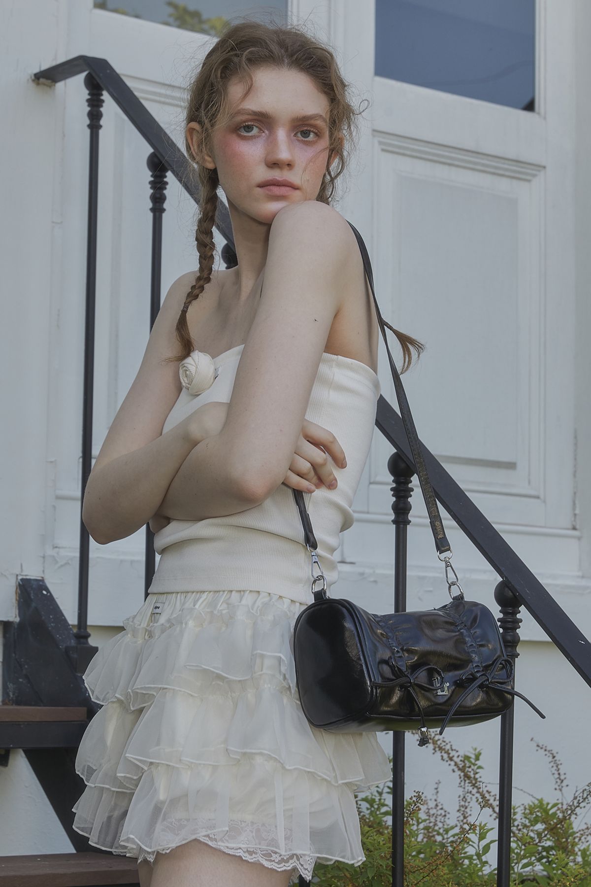 레터리(LETERIE) SHIRRING RIBBON BAG_BLACK