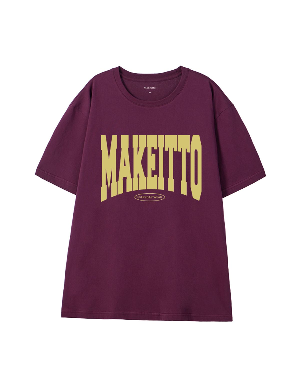 메이킷투(MAKEITTO) [NAME LOGO] CREW NECK TEE_WINE