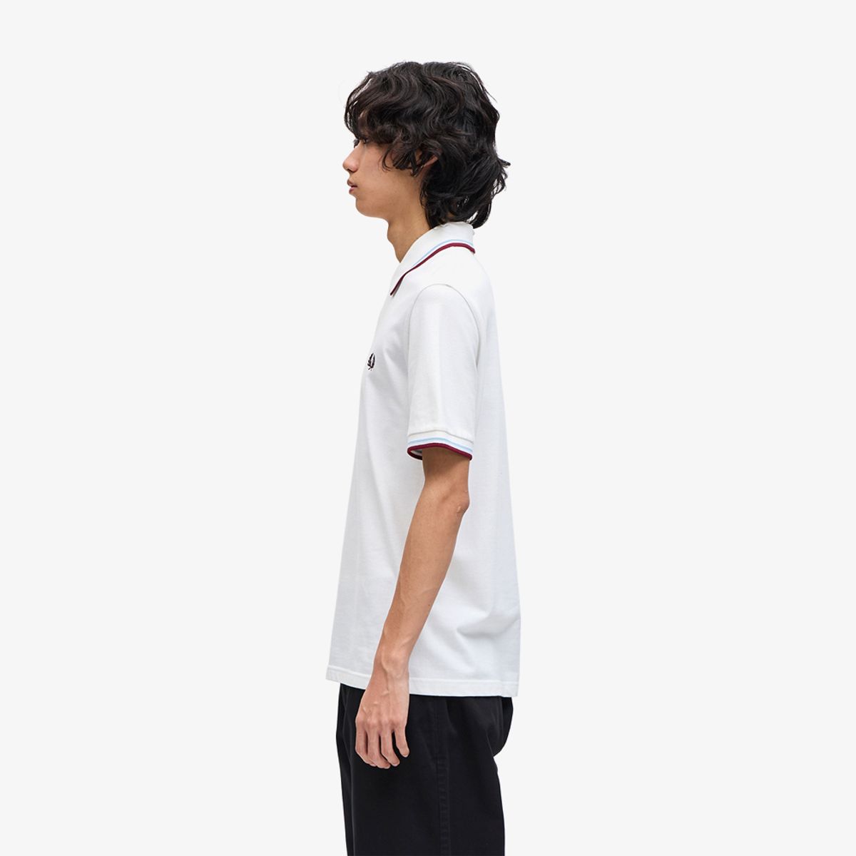 프레드페리(FRED PERRY) [M12] 트윈 팁 프레드페리 셔츠 - 화이트/아이스/마룬 M12-120 Made In England