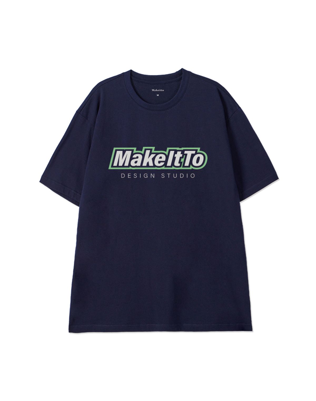 메이킷투(MAKEITTO) [BORDER LOGO] CREW NECK TEE_NAVY