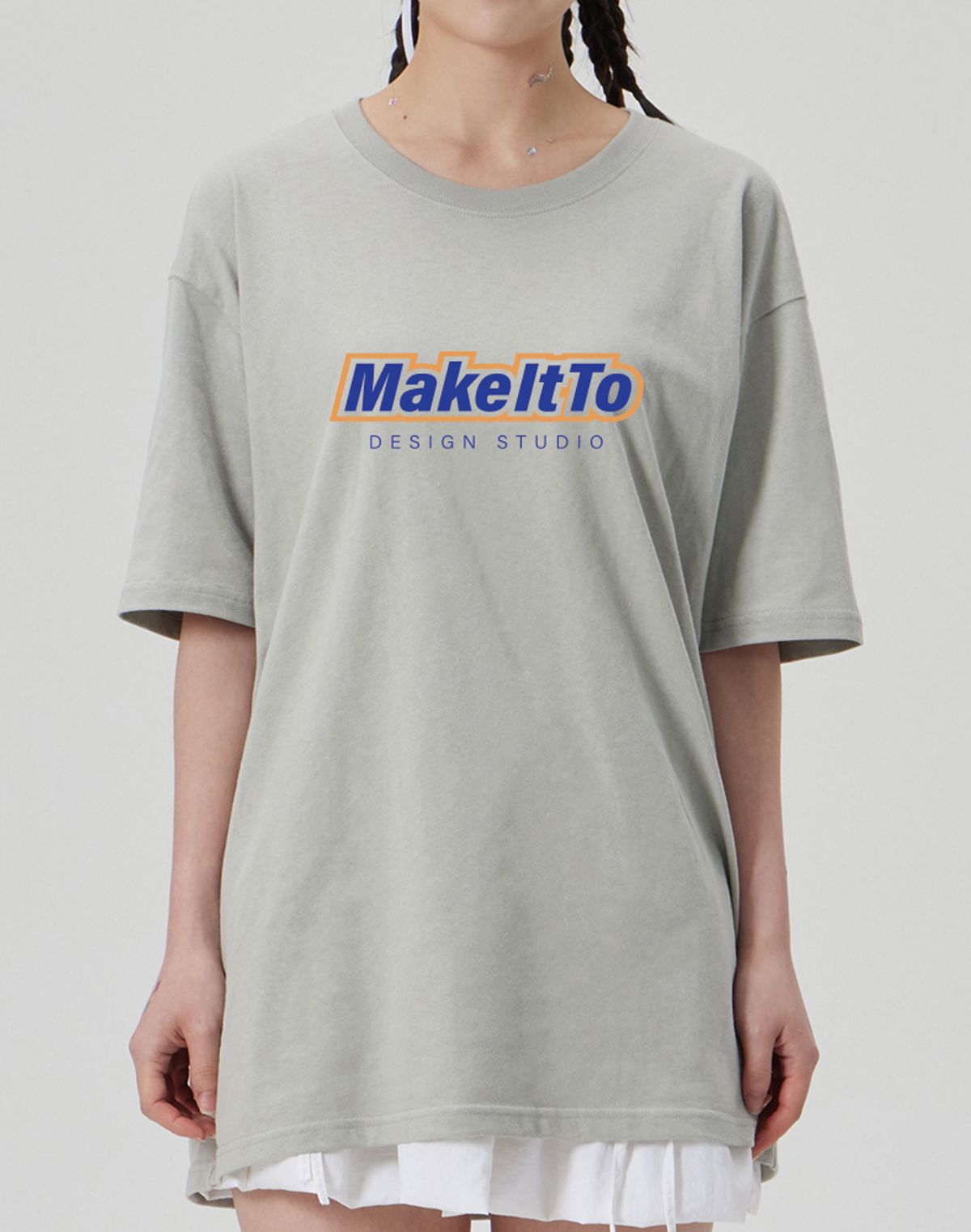 메이킷투(MAKEITTO) [BORDER LOGO] CREW NECK TEE_MINT