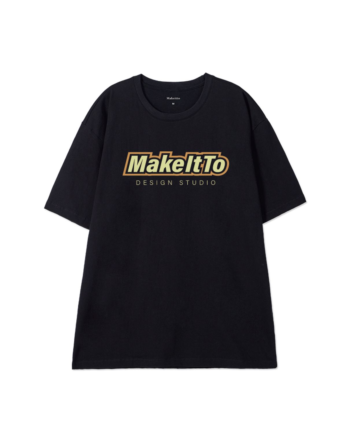 메이킷투(MAKEITTO) [BORDER LOGO] CREW NECK TEE_BLACK