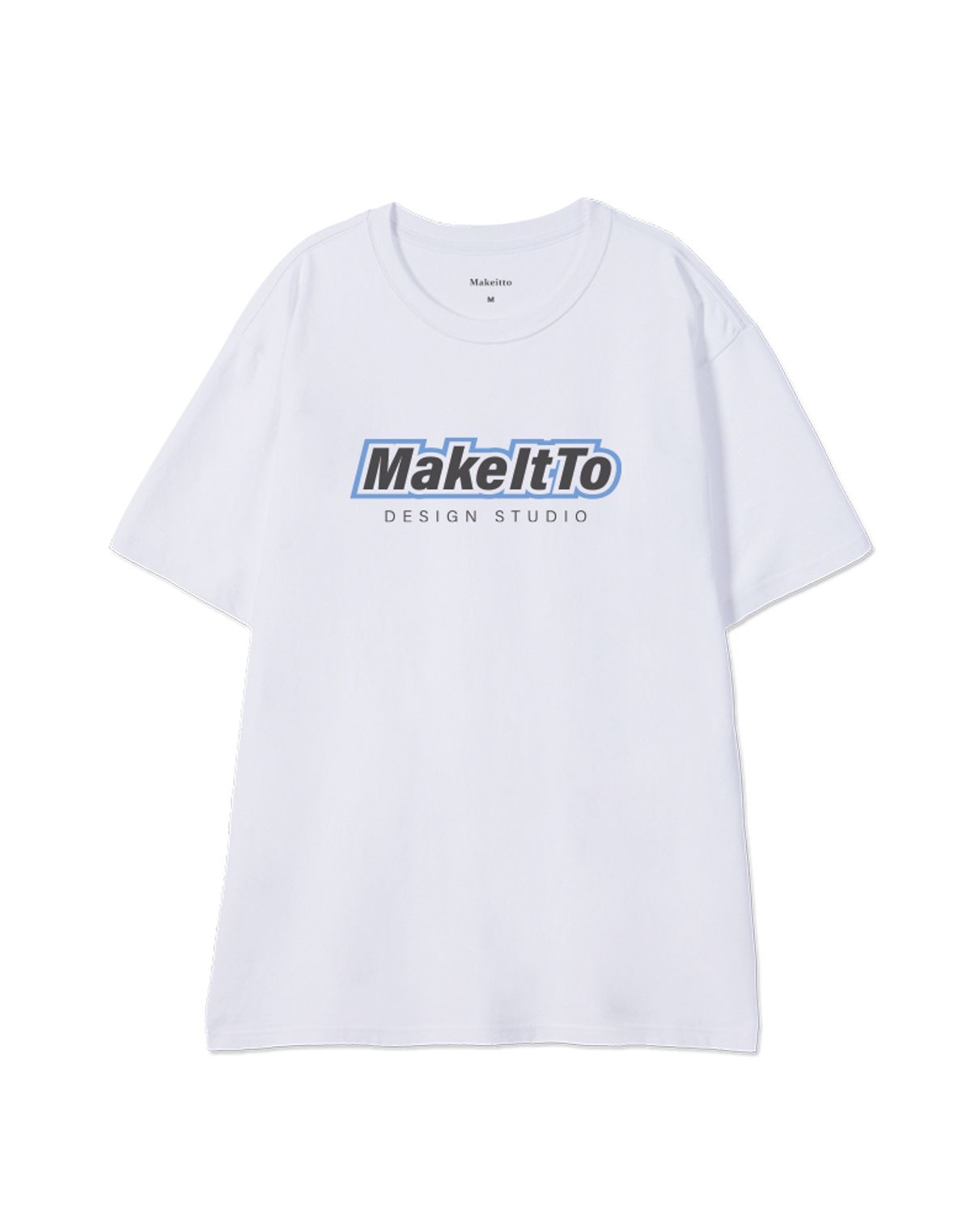메이킷투(MAKEITTO) [BORDER LOGO] CREW NECK TEE_WHITE