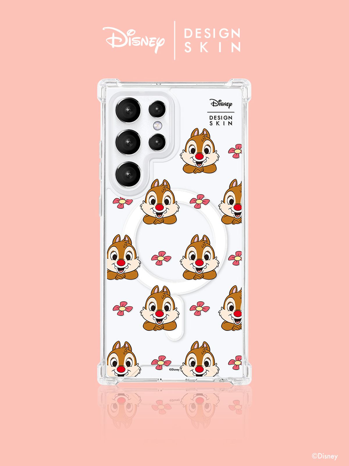 디자인스킨(DESIGNSKIN) 디즈니 맥세이프 클리어 그래픽 케이스-플라워 데일