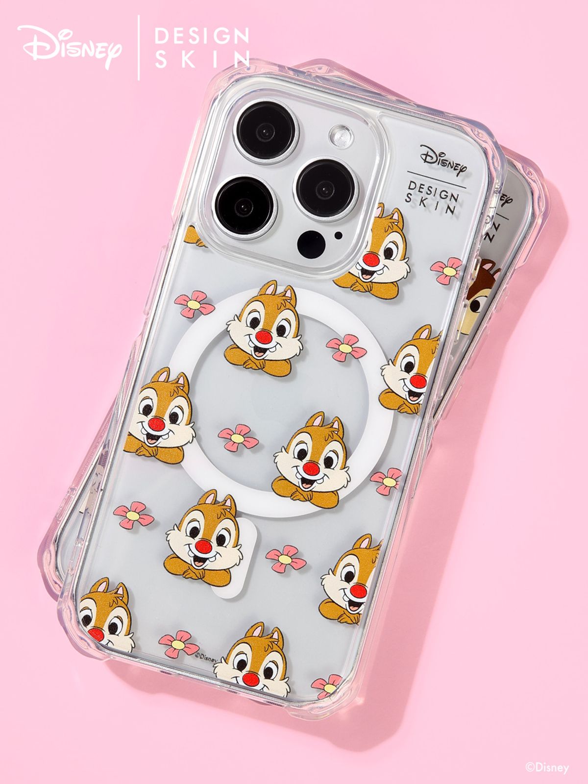 디자인스킨(DESIGNSKIN) 디즈니 맥세이프 클리어 그래픽 케이스-플라워 데일