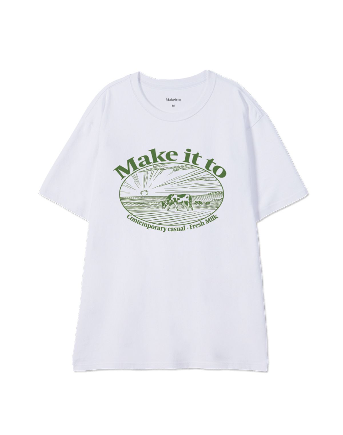 메이킷투(MAKEITTO) [FRESH MILK] CREW NECK TEE_WHITE