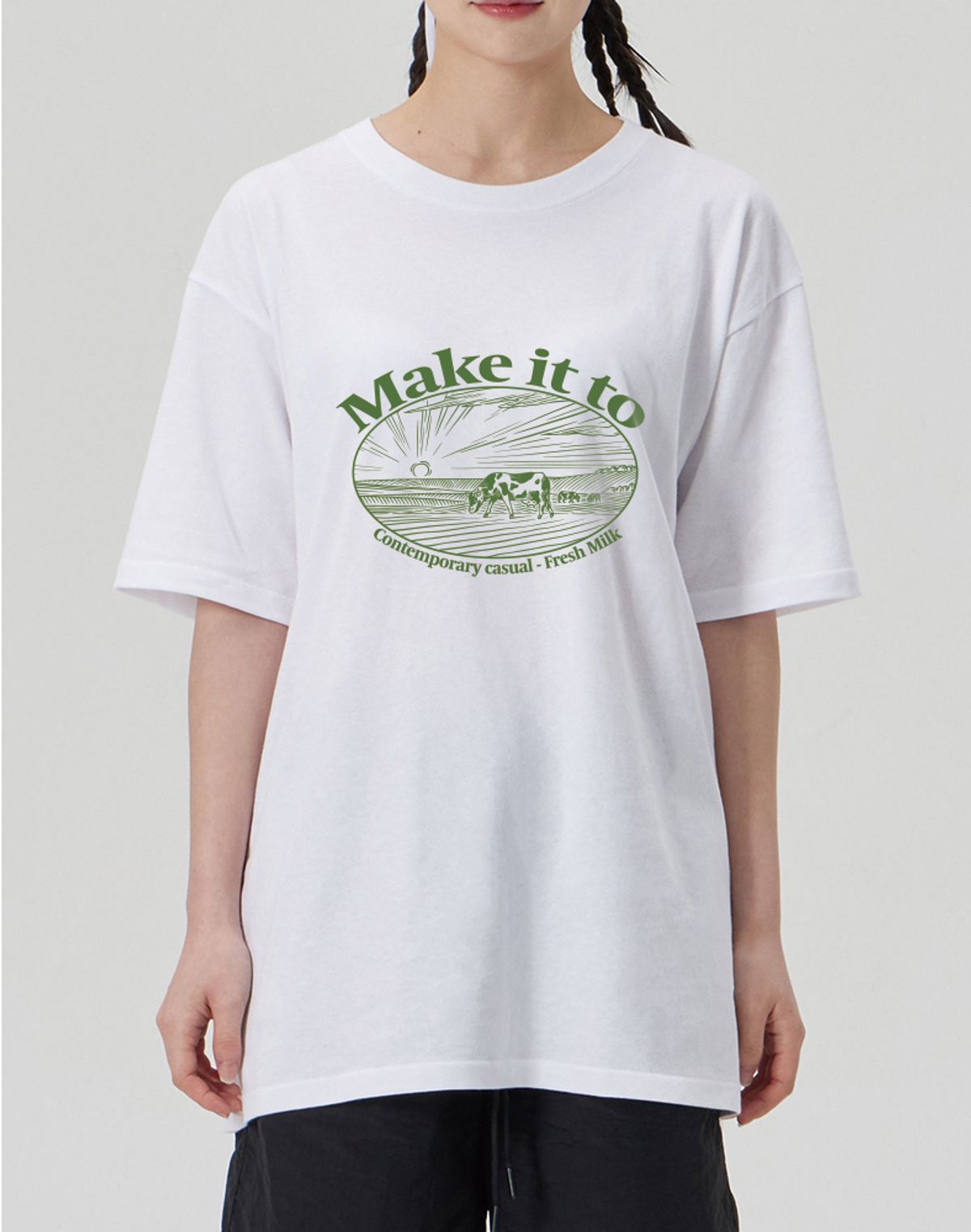 메이킷투(MAKEITTO) [FRESH MILK] CREW NECK TEE_WHITE