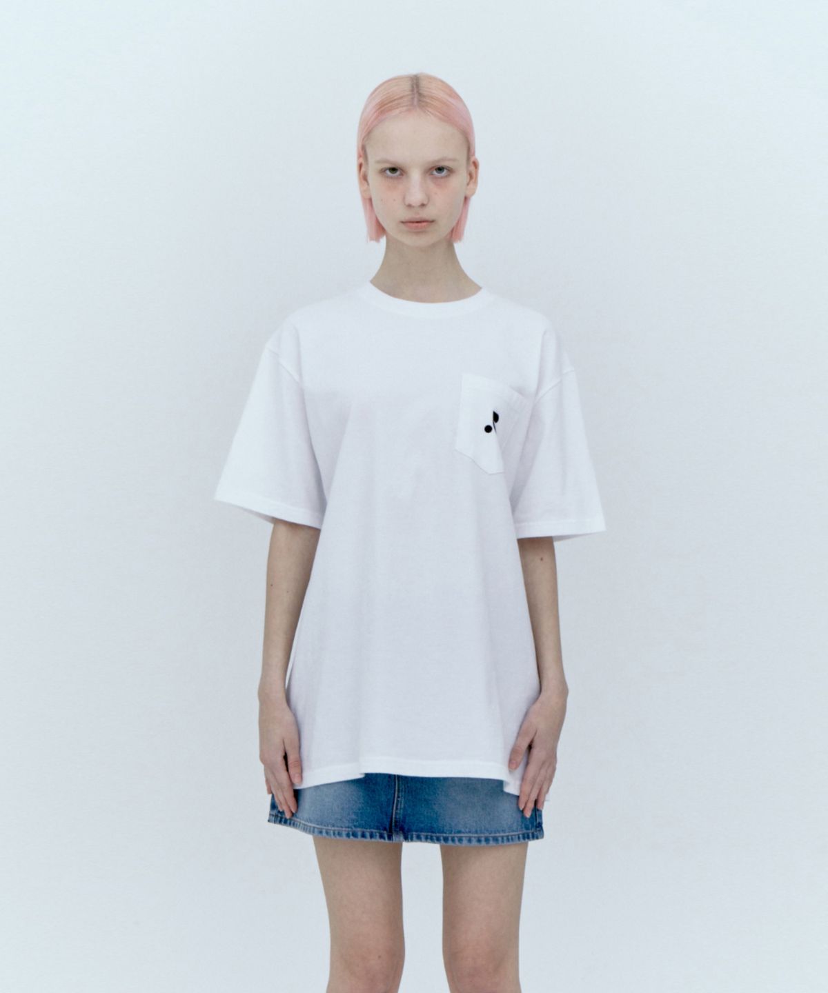 레스트앤레크레이션(REST&RECREATION) POCKET CREWNECK T-SHIRT_WHITE