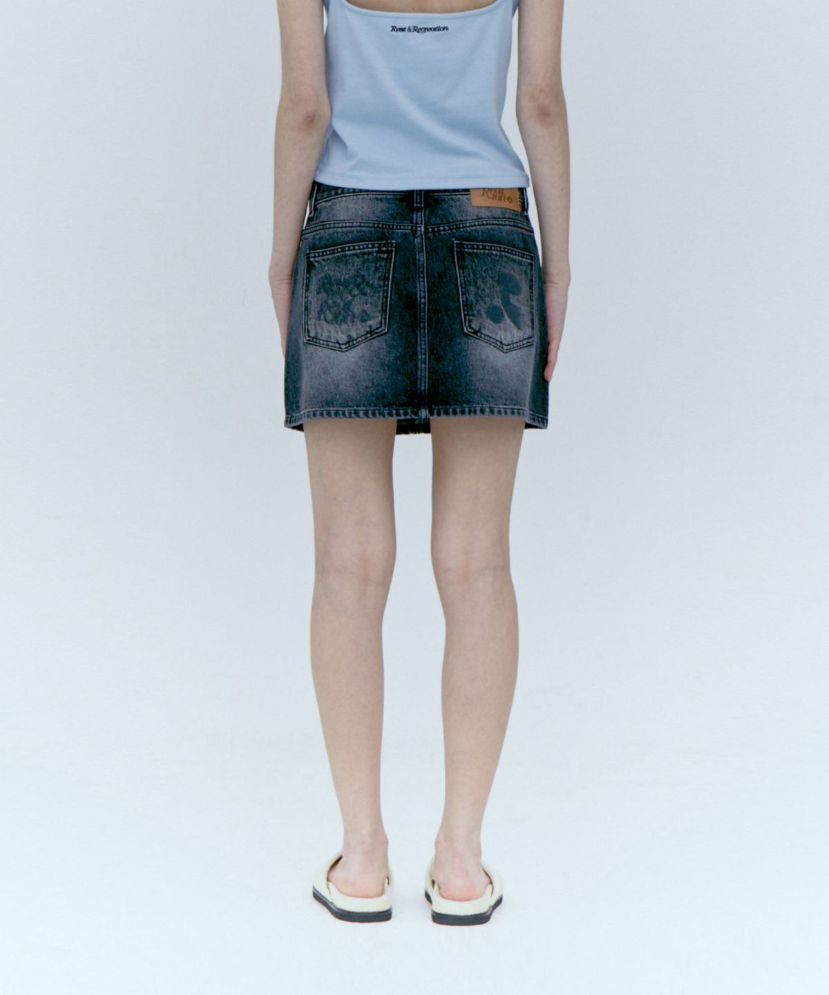 레스트앤레크레이션(REST&RECREATION) DENIM MINI SKIRT_BLACK