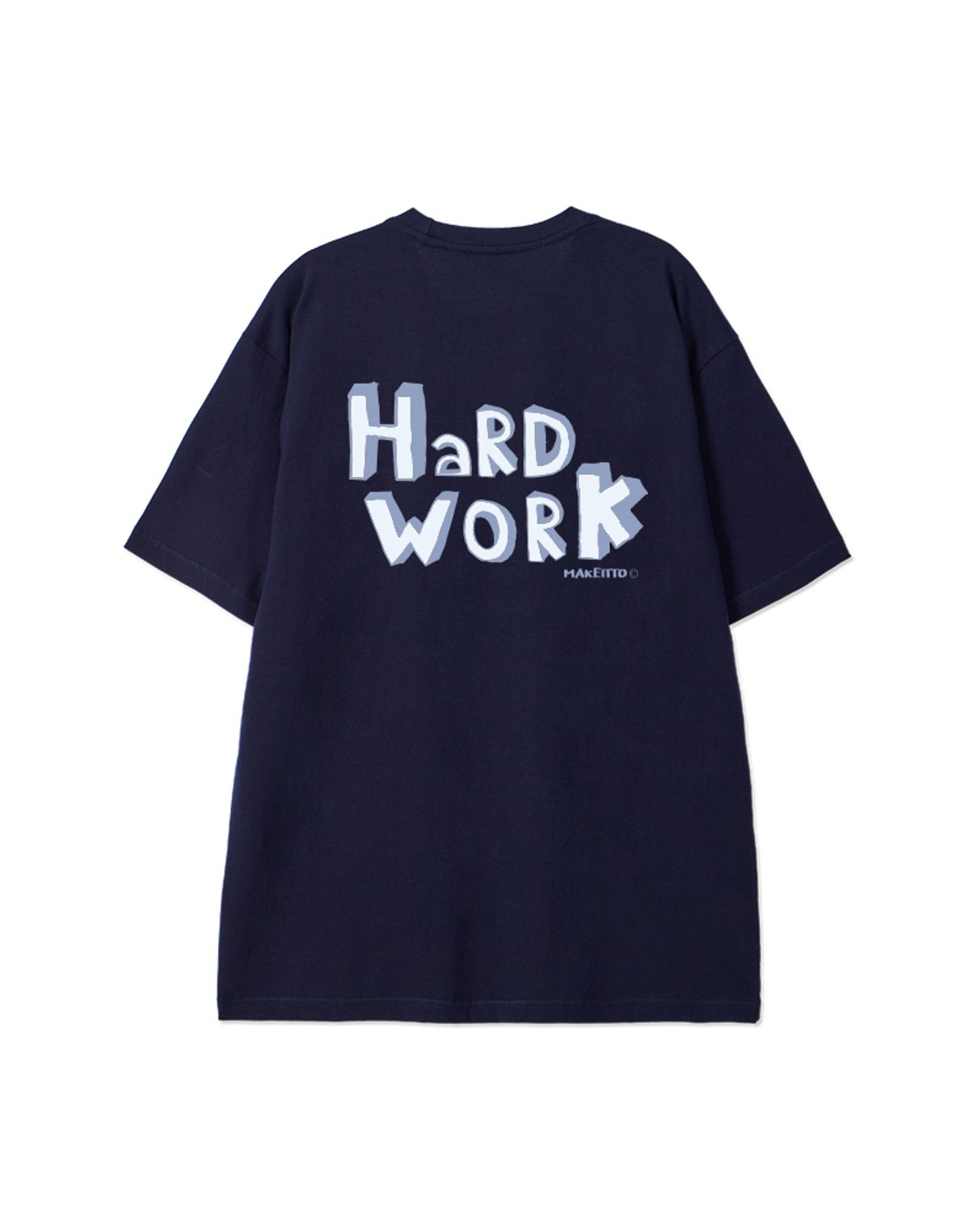 메이킷투(MAKEITTO) [HARD WORK] CREW NECK TEE_NAVY