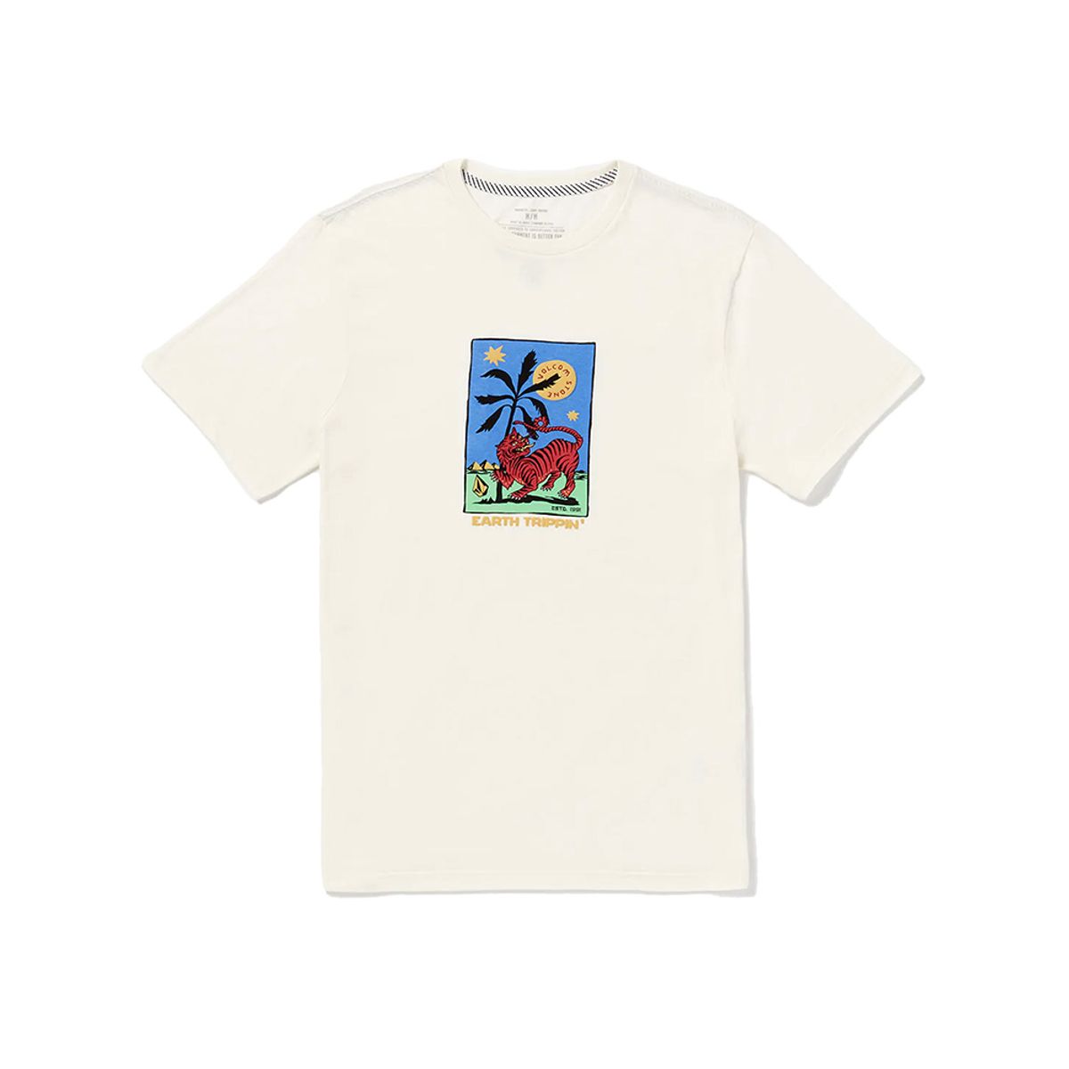 볼컴(VOLCOM) 타로 타이거 반팔 티셔츠(오프화이트)