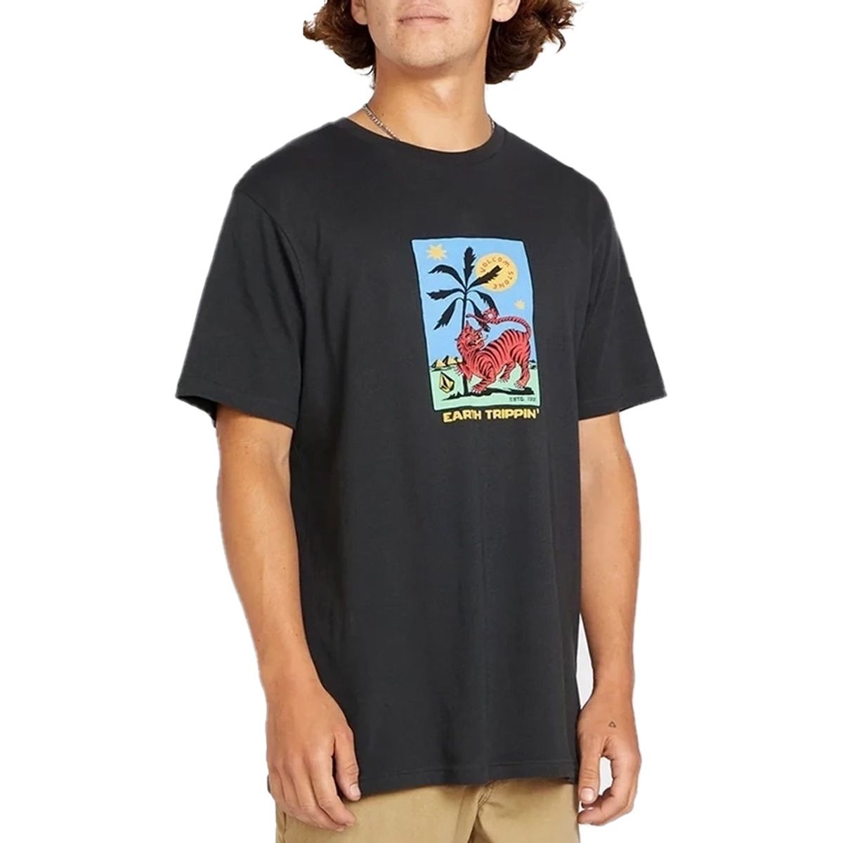 볼컴(VOLCOM) 타로 타이거 반팔 티셔츠(블랙)