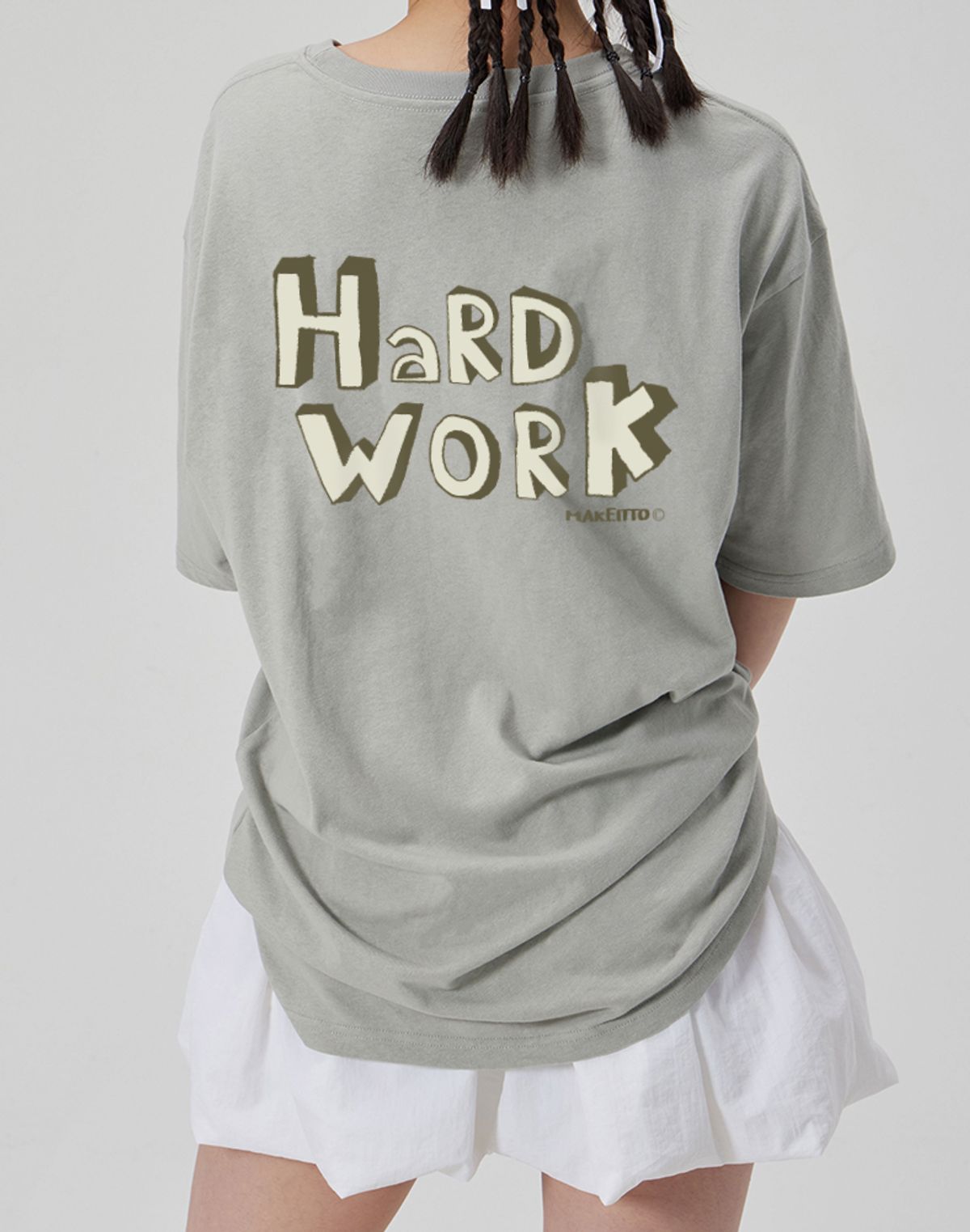 메이킷투(MAKEITTO) [HARD WORK] CREW NECK TEE_MINT