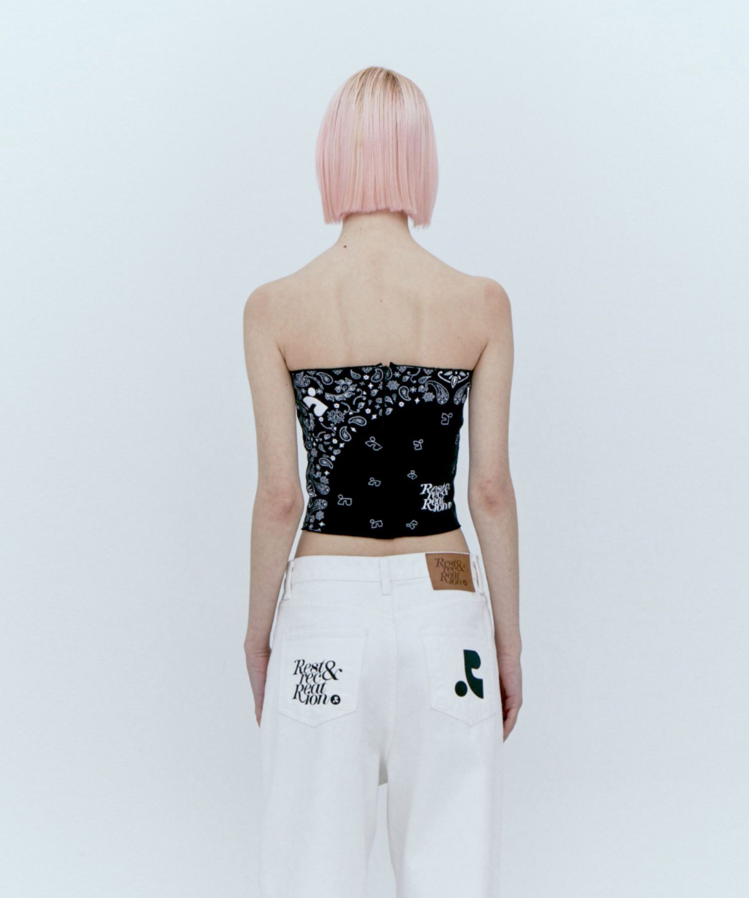 ファッション人気ブランドランキング MUSINSA | REST&RECREATION BANDANA TUBE TOP_BLACK トップス