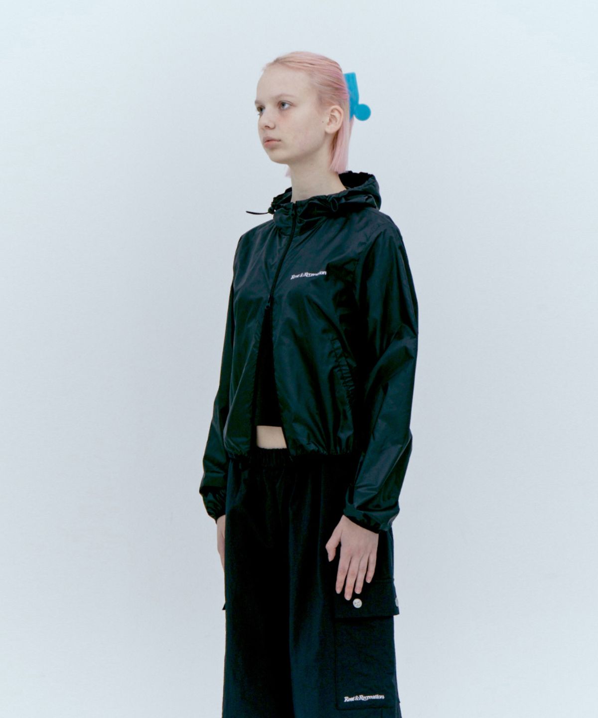 레스트앤레크레이션(REST&RECREATION) POLYESTER WINDBREAKER JACKET_BLACK