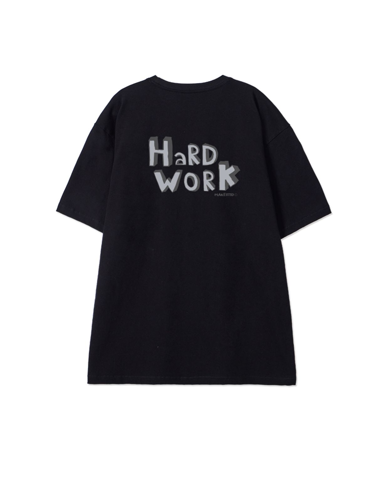 메이킷투(MAKEITTO) [HARD WORK] CREW NECK TEE_BLACK