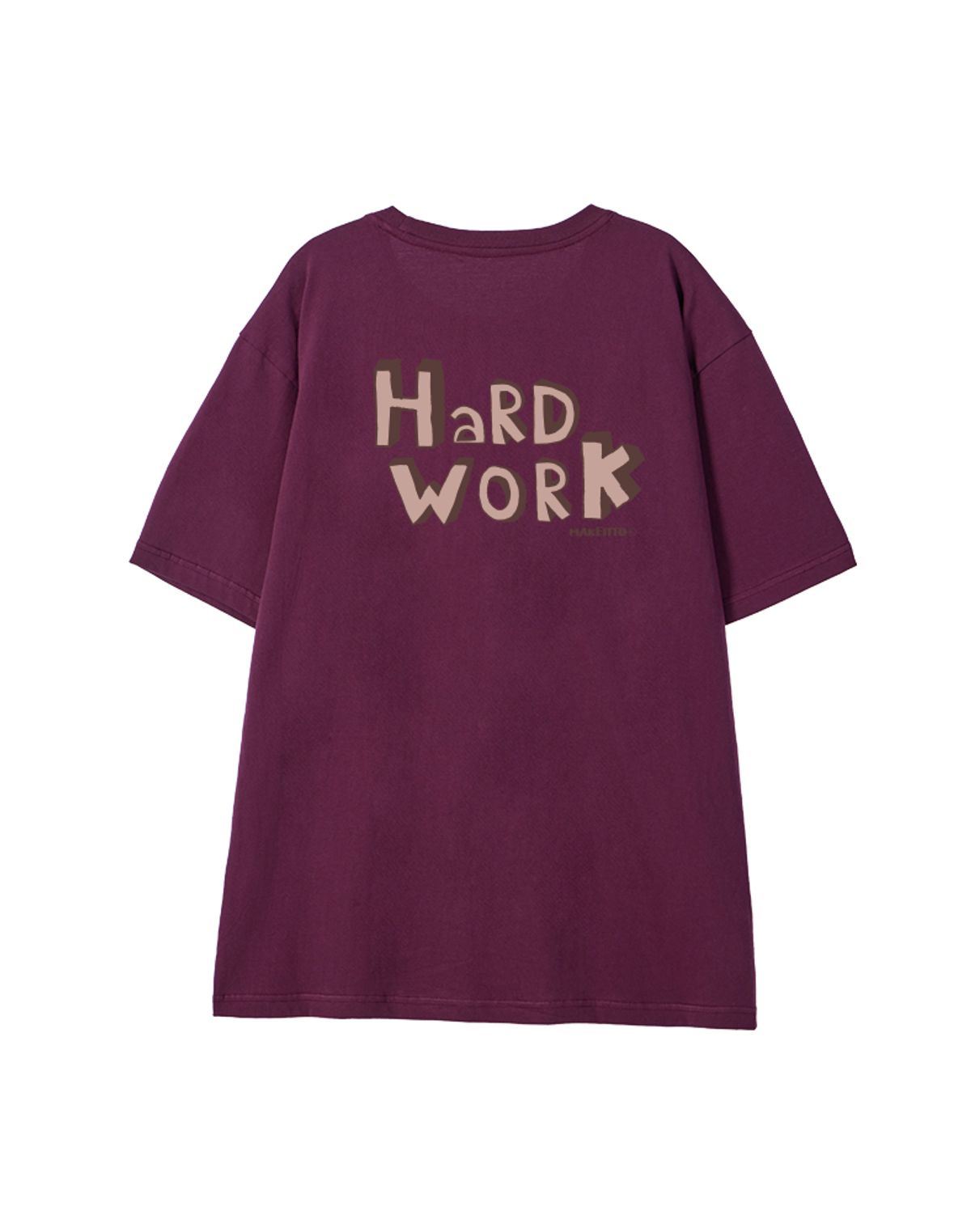 메이킷투(MAKEITTO) [HARD WORK] CREW NECK TEE_WINE