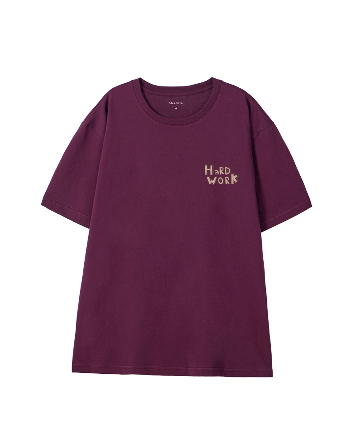 메이킷투(MAKEITTO) [HARD WORK] CREW NECK TEE_WINE