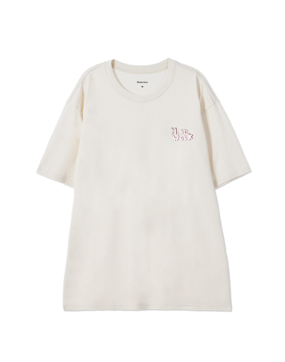 메이킷투(MAKEITTO) [HARD WORK] CREW NECK TEE_CREAM