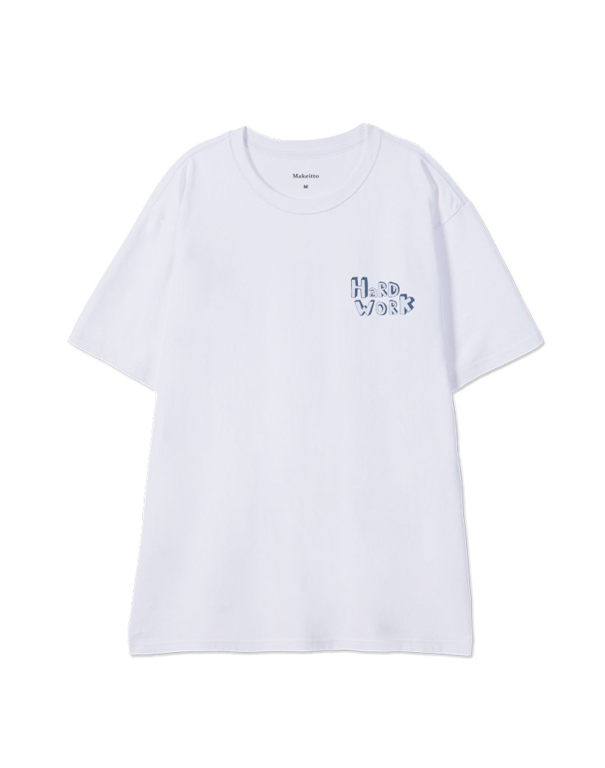 메이킷투(MAKEITTO) [HARD WORK] CREW NECK TEE_WHITE
