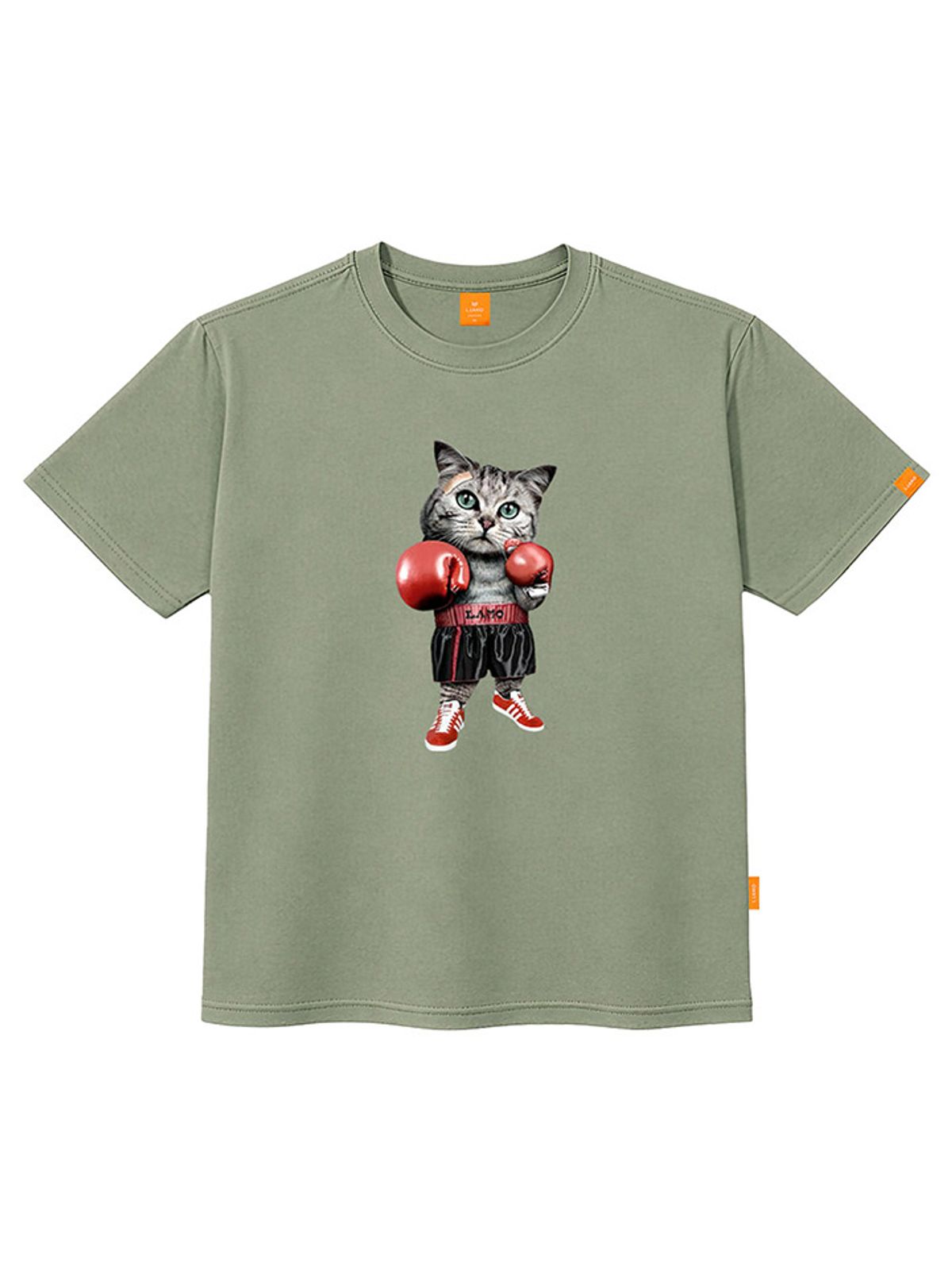 엘라모(LLAMO) 복싱고양이 반팔티셔츠 남녀공용 빅사이즈 S~4XL