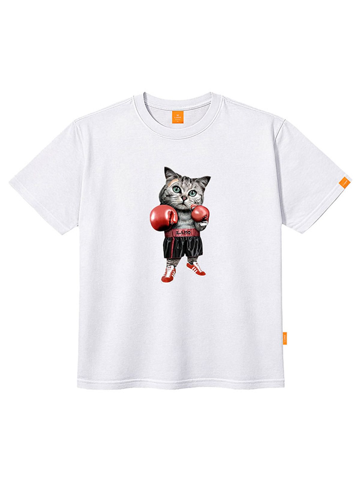 엘라모(LLAMO) 복싱고양이 반팔티셔츠 남녀공용 빅사이즈 S~4XL