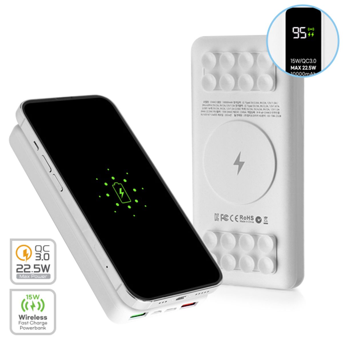 알리오(ALIO) 3세대 흡착식 CHAK3 무선충전보조배터리(10,000mAh)