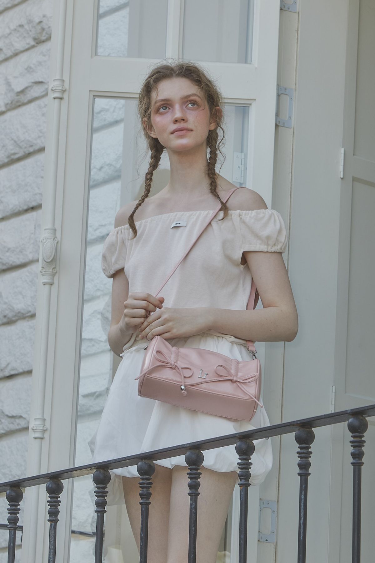 레터리(LETERIE) SHIRRING RIBBON BAG_PINK