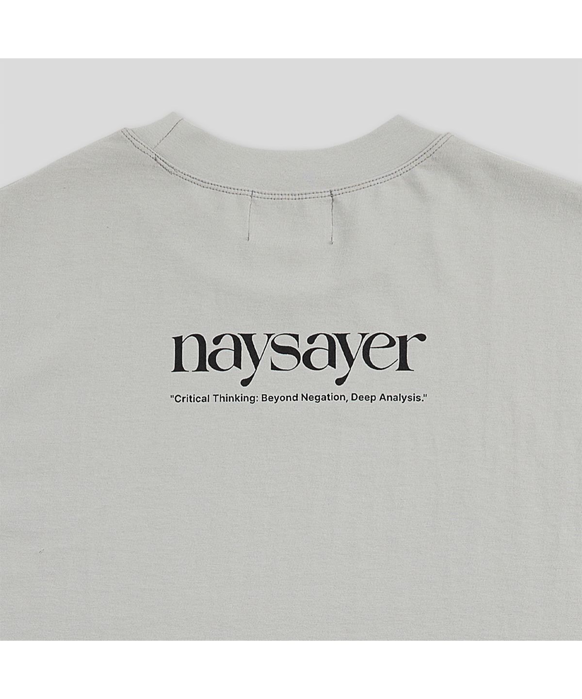 네이세이어(NAYSAYER) 16수 로고 오버핏 반팔 티셔츠(라이트그레이)