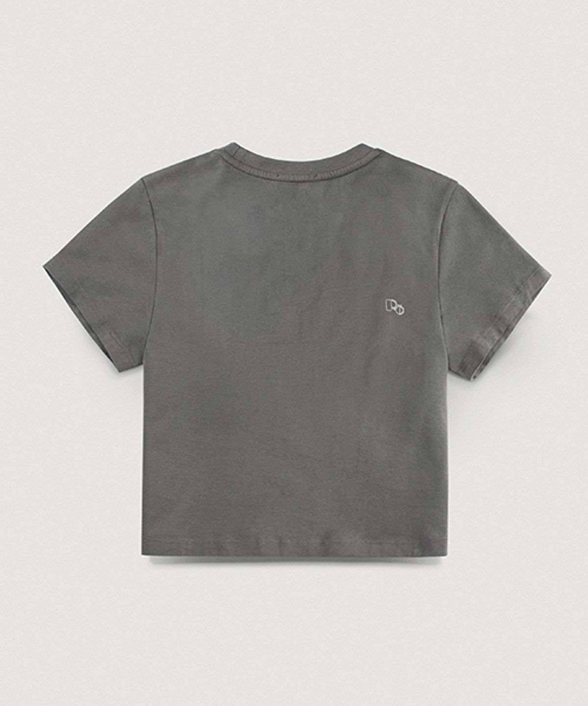 뢰브(ROVVE) Cropped Needle Point T-shirt (Charcoal)