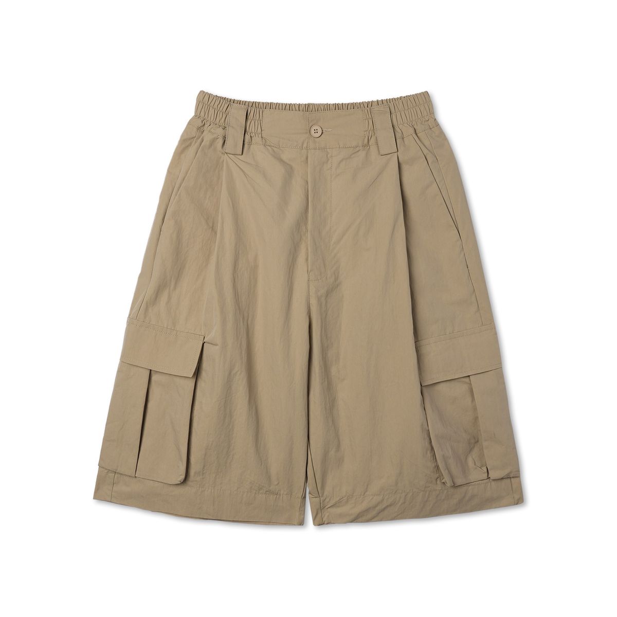 어퍼스트로피 콤마(APOSTROPHE COMMA) 코튼 나일론 카고 버뮤다 팬츠_블랙