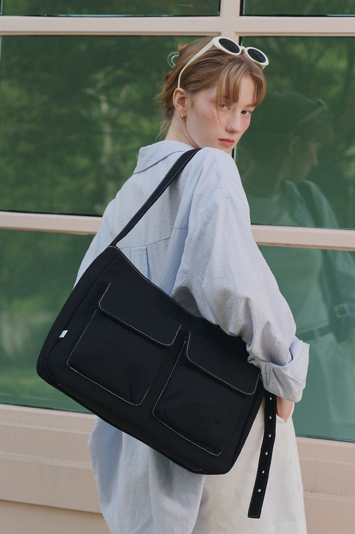 굿토드즈(GOODTOTES) Oversized Cargo Sling Bag Black