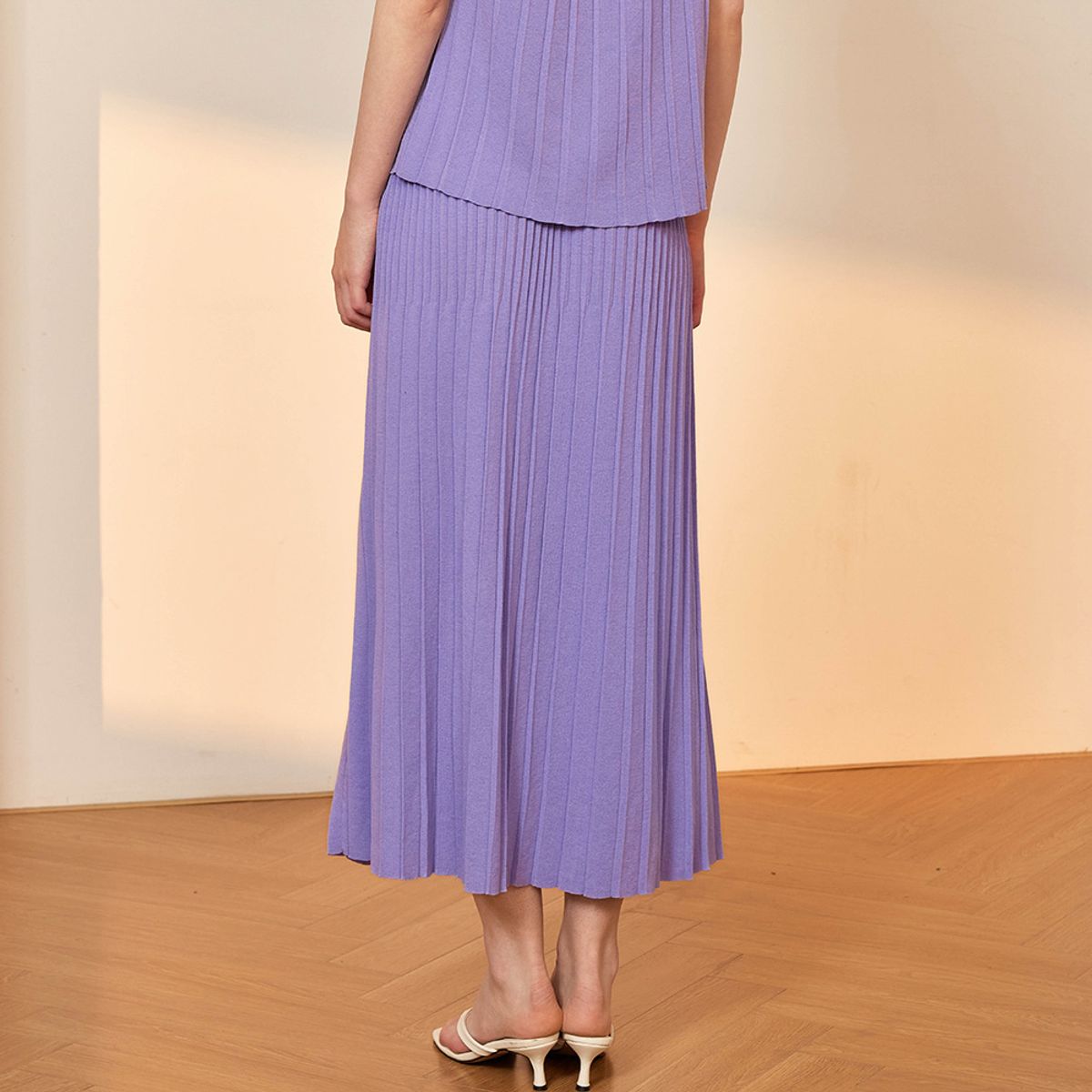 와이와이아이엠(YYIAM) YY_Chic crease knit skirt_PURPLE