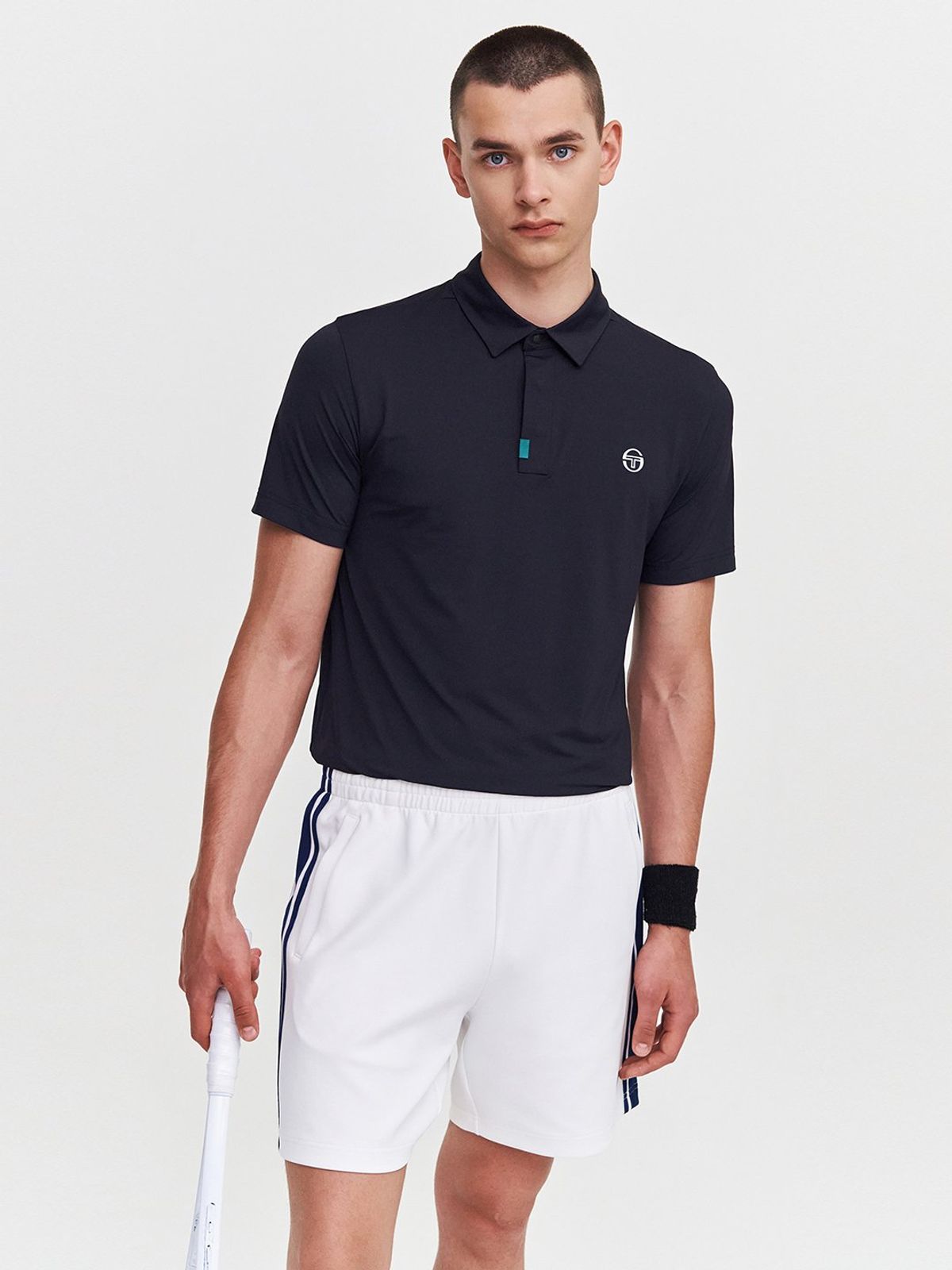 세르지오 타키니(SERGIO TACCHINI) M 에센셜 나일론스판 반팔 폴로 (Black)