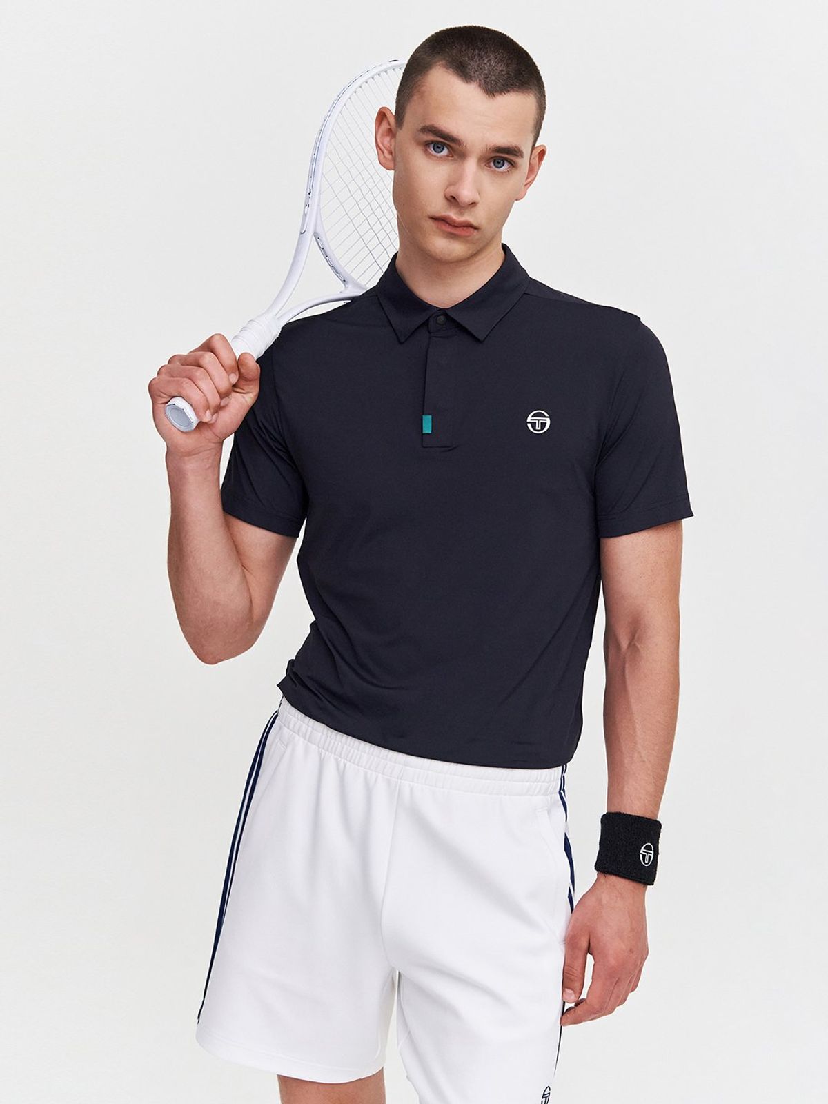 세르지오 타키니(SERGIO TACCHINI) M 에센셜 나일론스판 반팔 폴로 (Black)