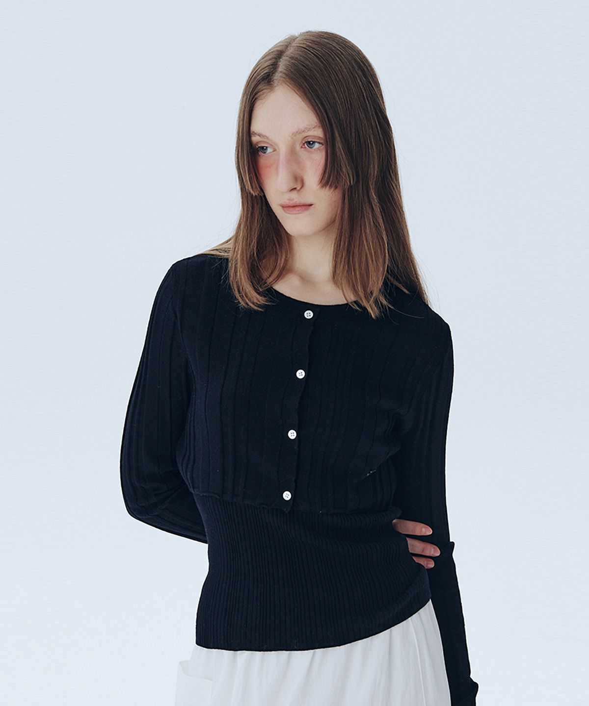 아위(AHWE) Ribbed Knit Set-Up_BLACK