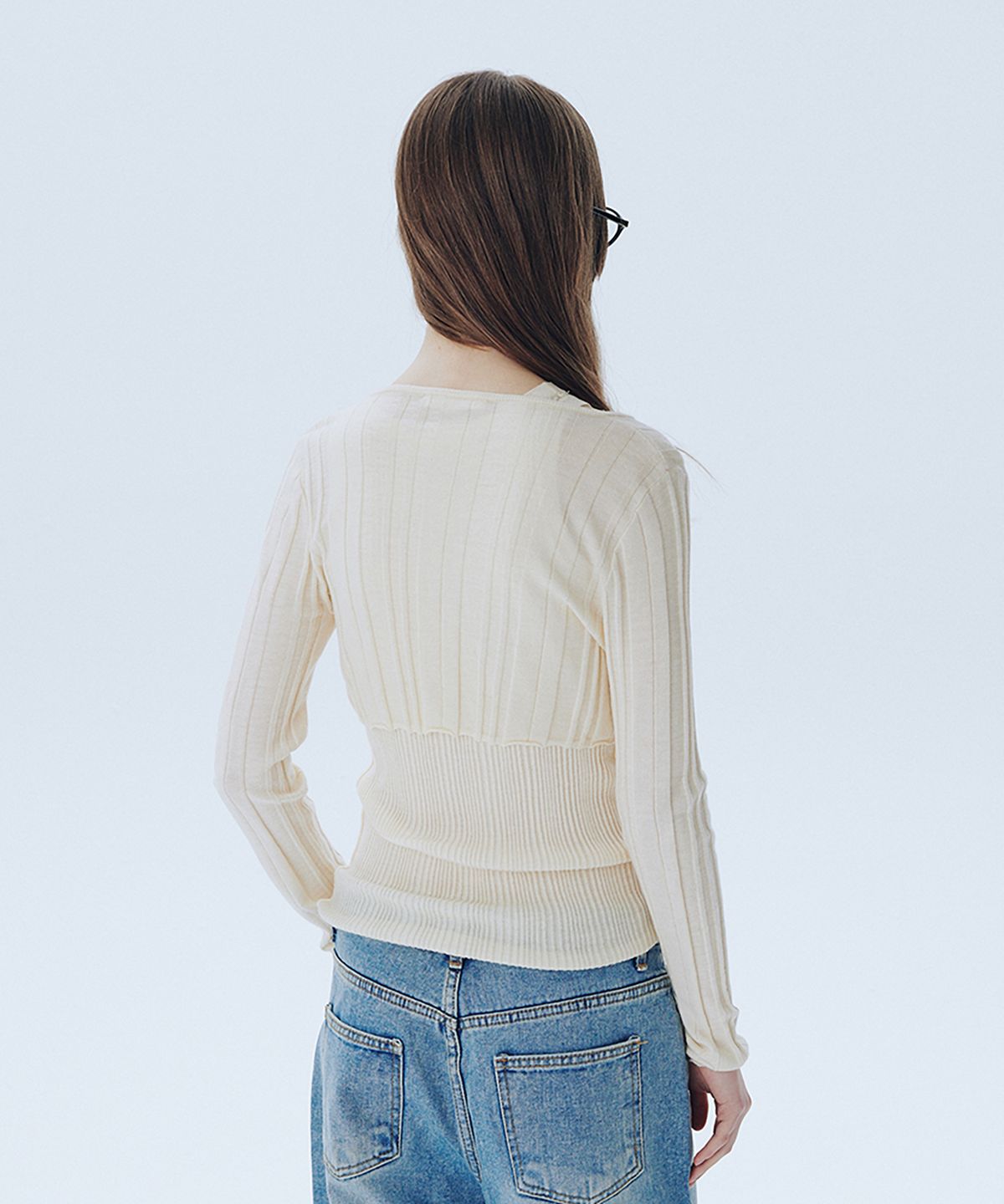 아위(AHWE) Ribbed Knit Set-Up_LIGHT BEIGE