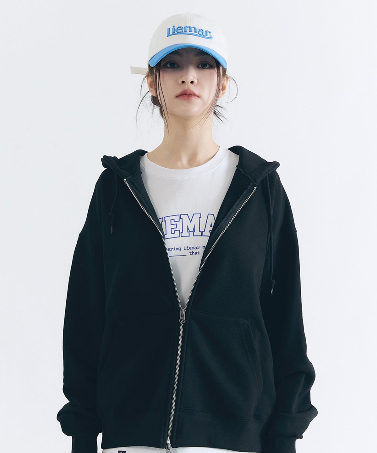 리에마르(LIEMAR) 엠보자수 투톤 볼캡 블루