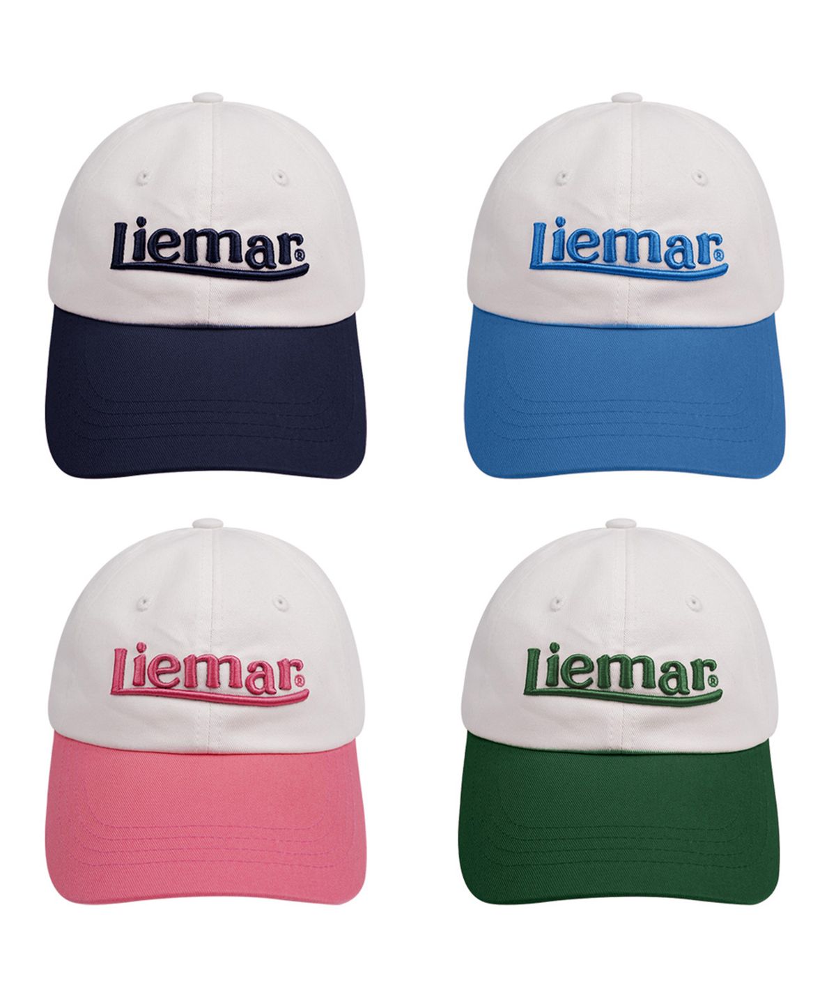 리에마르(LIEMAR) 엠보자수 투톤 볼캡 핑크