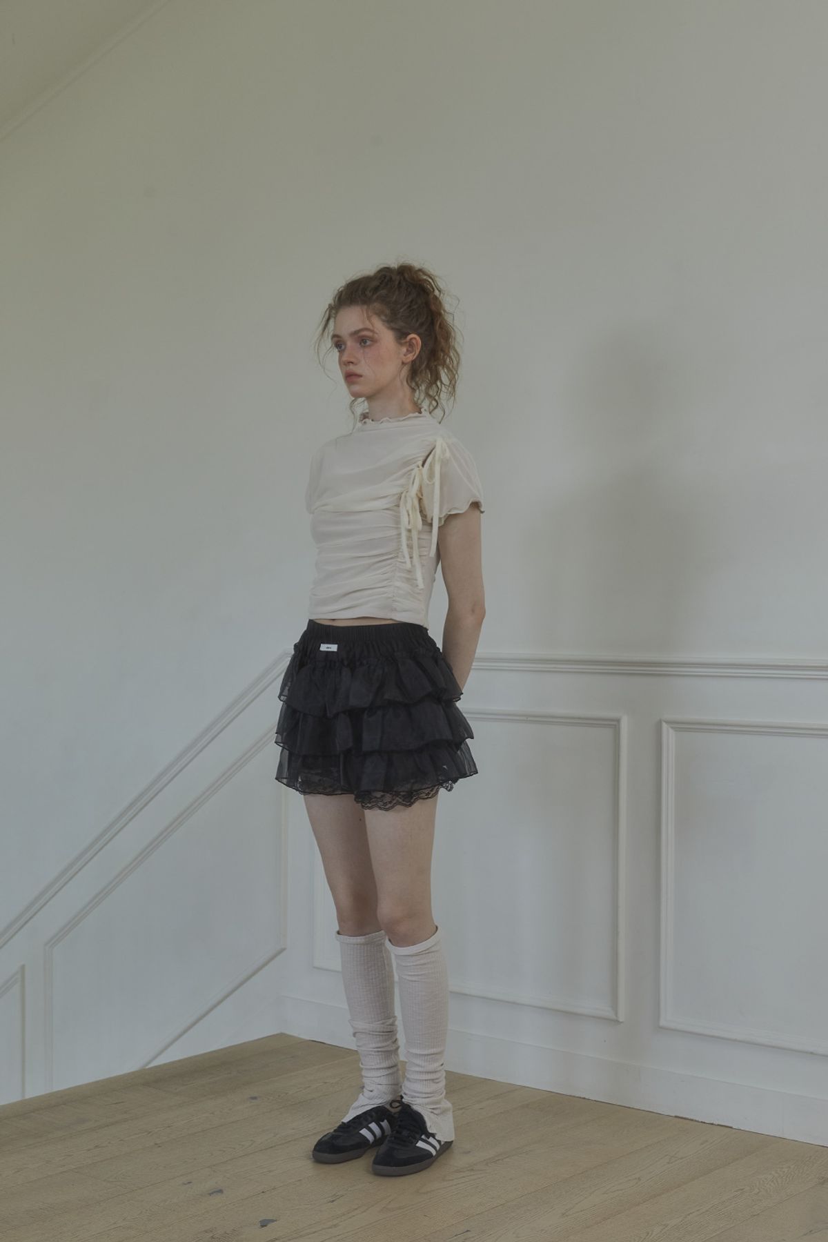 레터리(LETERIE) LACE BANDING SKIRT_BLACK