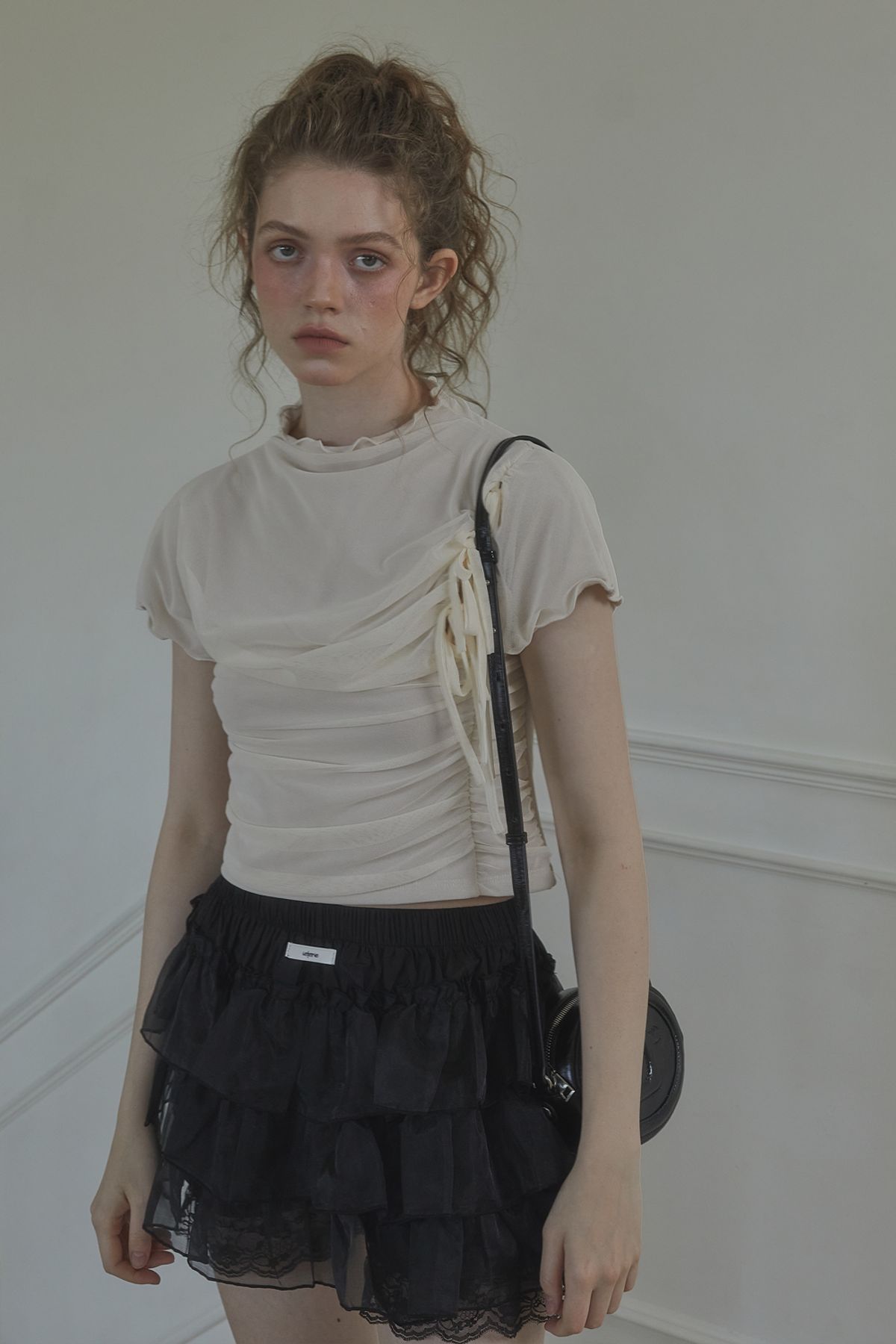 레터리(LETERIE) LACE BANDING SKIRT_BLACK