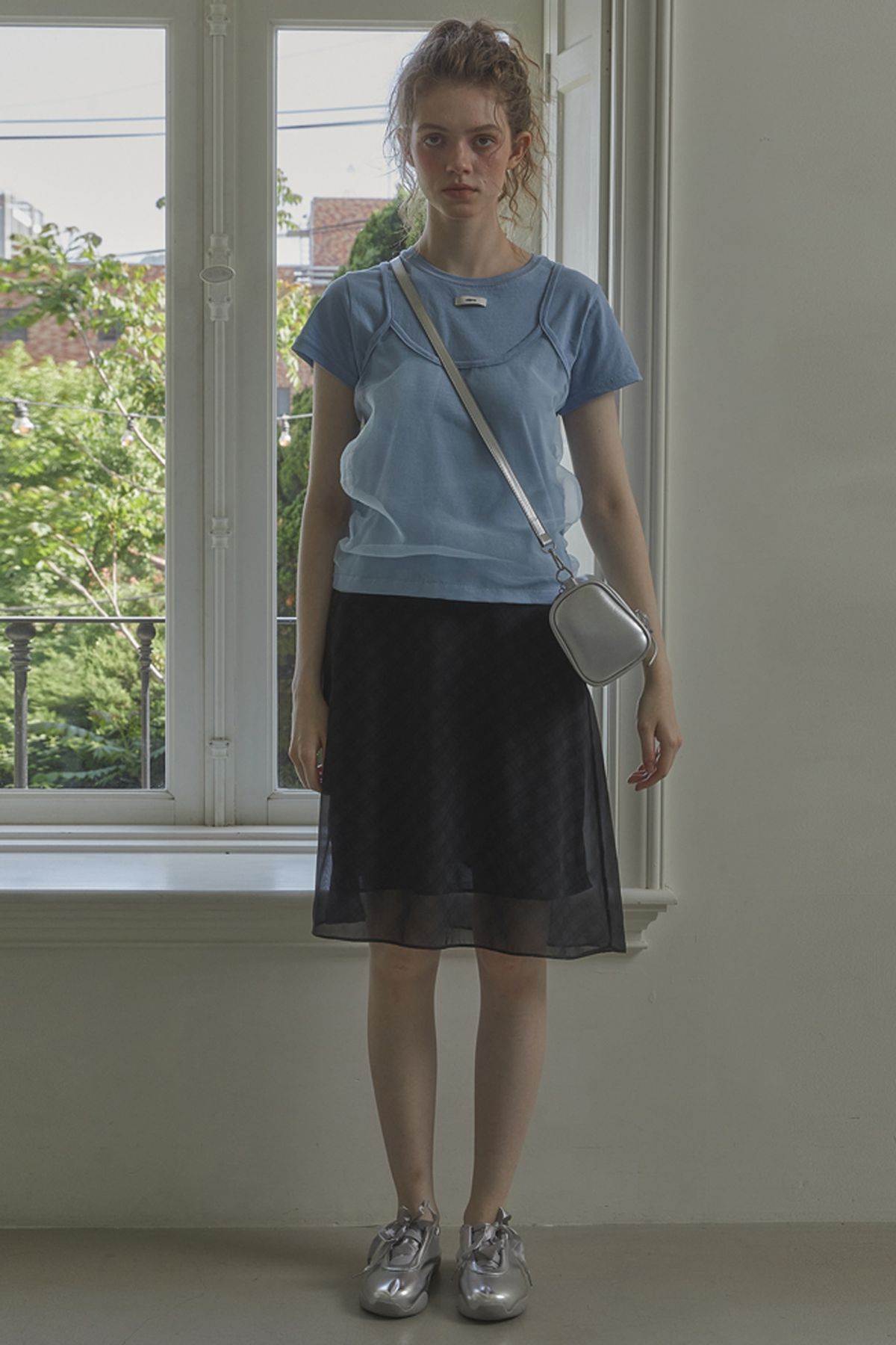 레터리(LETERIE) CHECK MIDE SKIRT_NAVY
