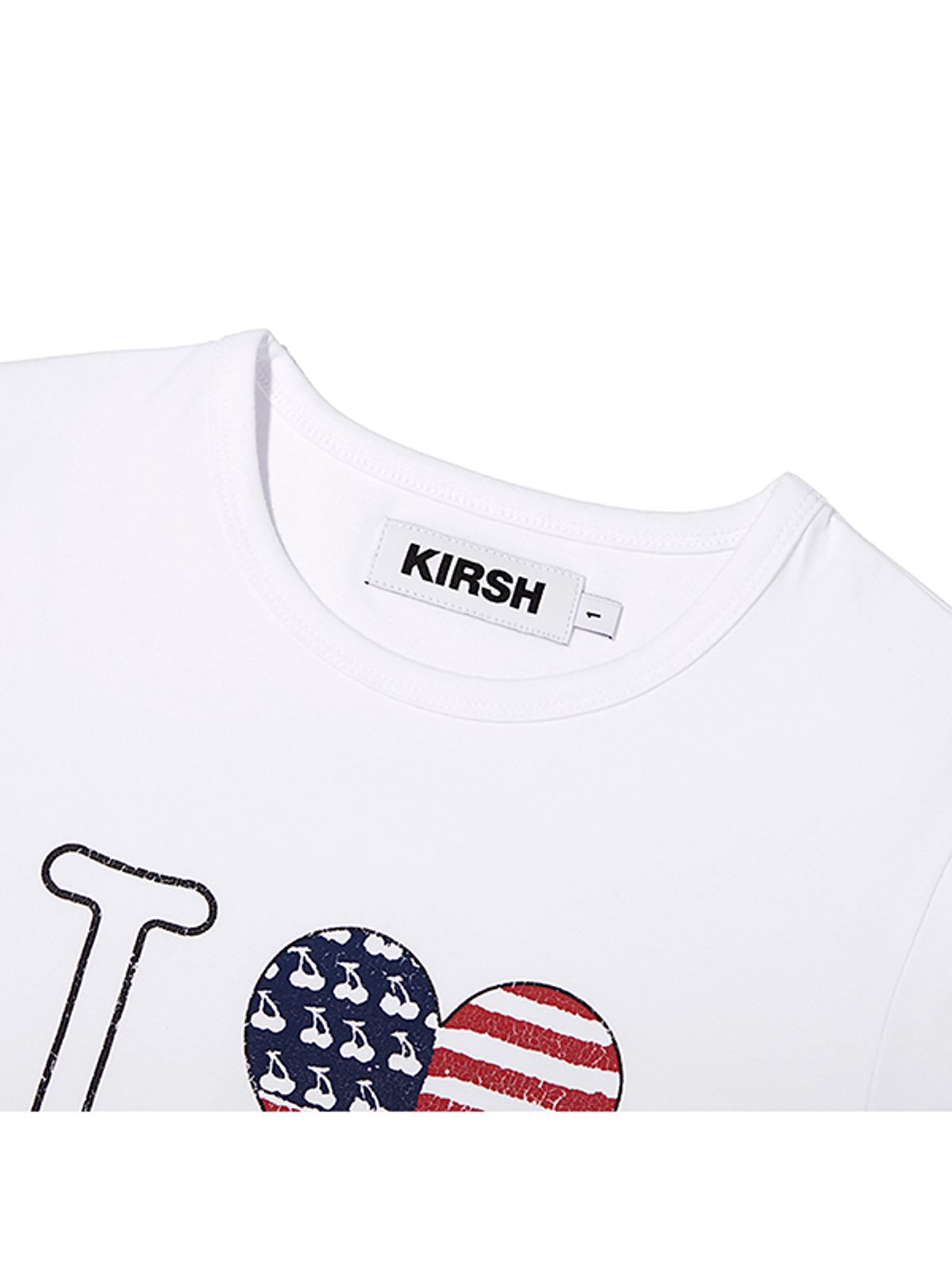 키르시(KIRSH) 아이러브 키르시 크롭 티셔츠 [화이트]